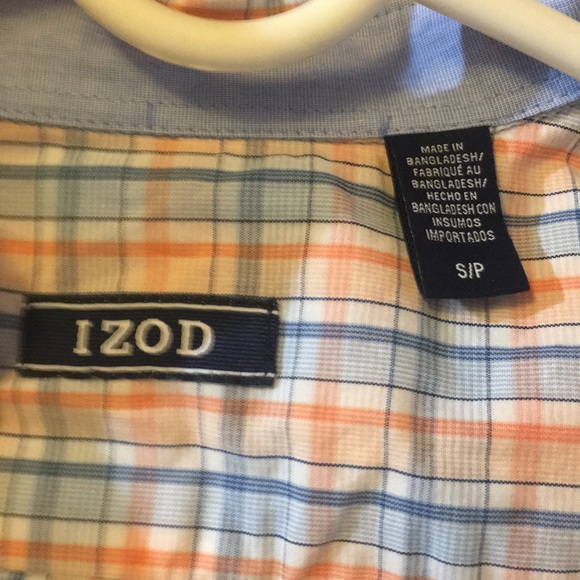 Izod coral and blue button down sizeSm - Picture 5 of 5